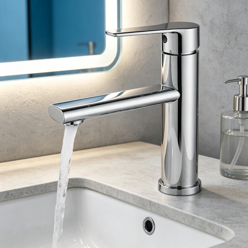 Qidanna Chrome Single-Handle Bathroom Basin Faucet
