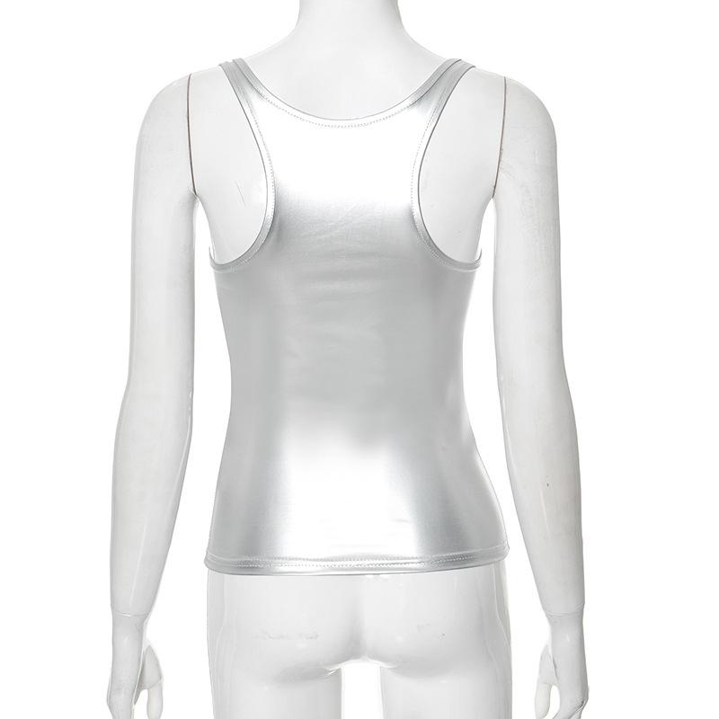 Solid Tanktopp Dame Edgy Klær Y2k Tilbehør Ermeløs Ropa De Mujer Firkantet Krage Camison Sommer Koreansk Mote Klær