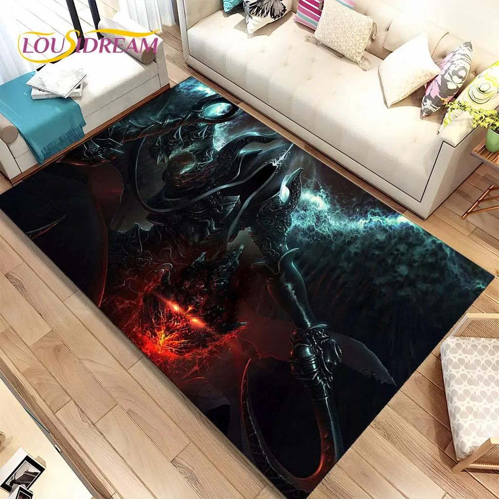 3D HD Diablo Game Gamer Cartoon Area Rug,Carpet Rug for Home Living Room Bedroom Sofa Doormat Decor,kid Play Non-slip Floor Mat