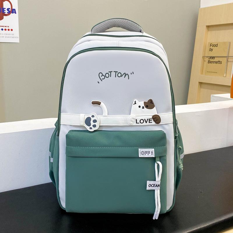 

School bag new nylon high value middle school student school bag female cute cat backpack large capacity casual backpack fashion