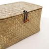 Retro Stroh Woven Make-Up Lagerung Box Spielzeug Halter Korb Hause Kleinigkeiten Organizer