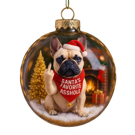 Funny Dog Christmas Ornament Cute Mischievous Dog Decor with Playful Expressions Festive Gag Gift for Pet Lovers