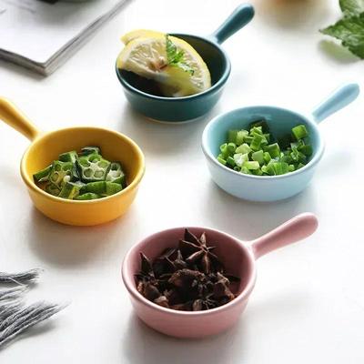 Creative Mini Ceramic Discretionary Dish Japanese Tableware Seasoning Dish Handle Dish Soy Sauce Vinegar Sushi Dipping Plate