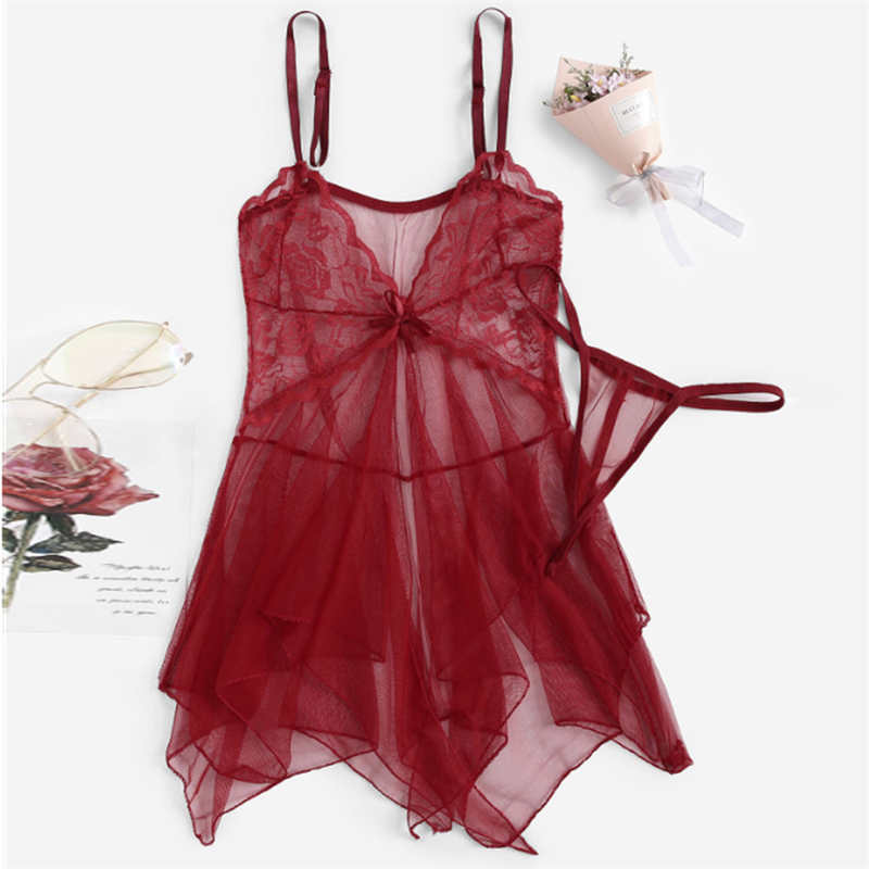 Sexy Hot Mesh Verführerisches Set Tüll Nachthemd Süße Dessous Durchsichtig