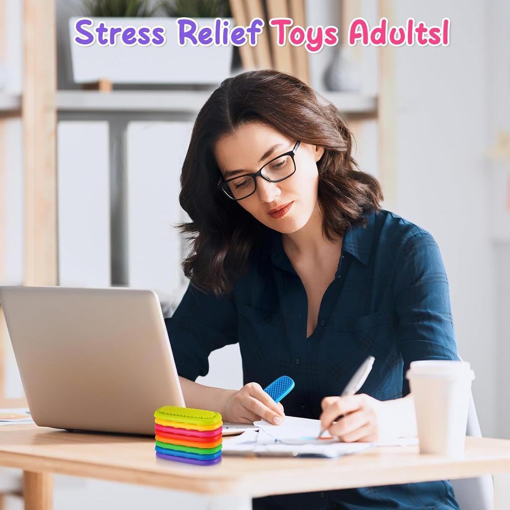 8/16 Pack Fidget Toys Kids Calm Strips Sensory Toys for Kids with Autism, Texture Suction Toys Worry Stone for Calming Down