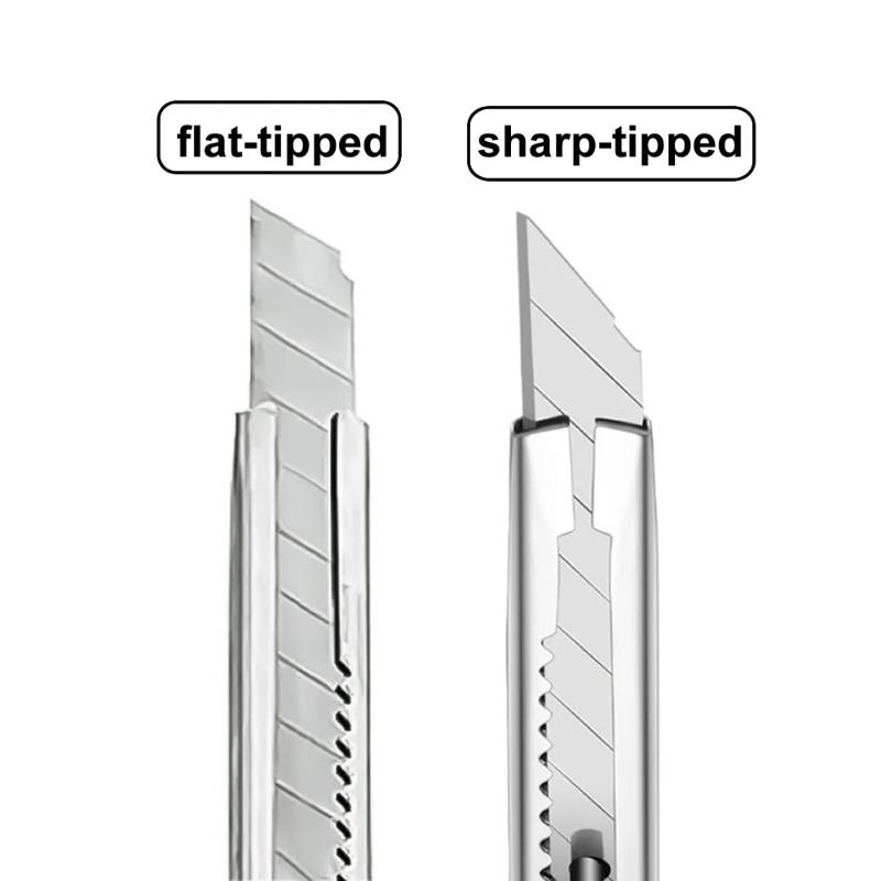 10Pcs Utility Knife Stainless Steel Paper Cut Box Cutter Tools Kit Non-Slip Blades Unboxing Knife Handicraft Carving Tools