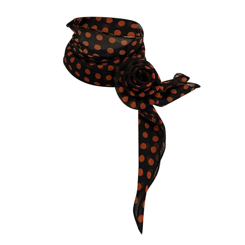 Detachable Silk Scarf Thin Floral Chiffon Scarves Fashion Neck Cover  For Women Lady Girls Female