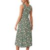 Ärmelloses Maxikleid mit Blumenprint für Damen, lässiger lockerer Schnitt, Sommer-Maxikleid mit Taschen, Rundhalsausschnitt