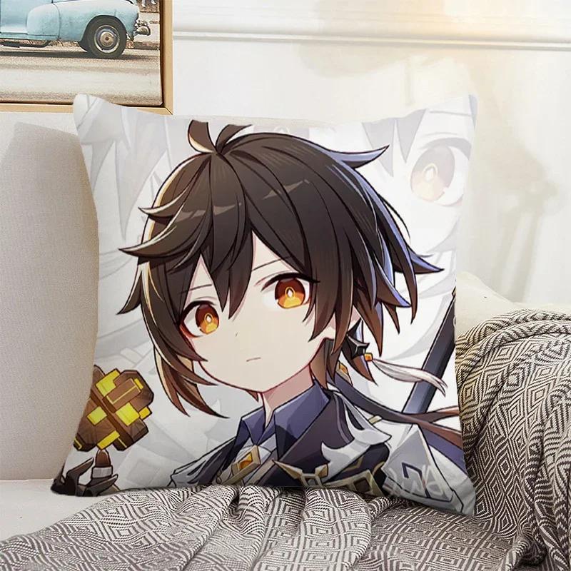 Genshin Impact Cushion Cover 45*45 Pillow Covers Decorative Sofa Cushions Pillowcase  Pillows Decor Home Pillowcases