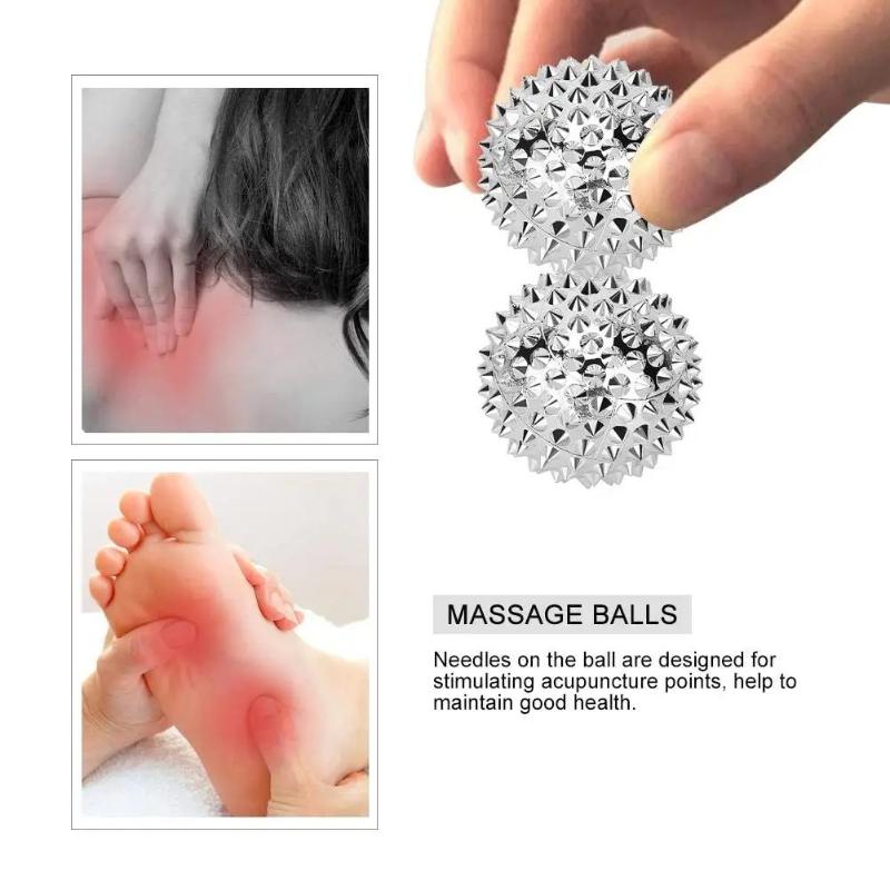 1 Pair Yoga Fitness Ball Durable Spiky Massage Ball Trigger Point Sport Fitness Hand Foot Pain Relief Magnetic Therapy Massager
