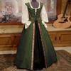 2019 Mittelalterliche Renaissance Quadratischer Ausschnitt Figurbetont Zweiteiliges Swing-Kleid