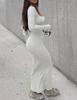 2025 European & American Slim Fit Round Neck Striped Maxi Dress