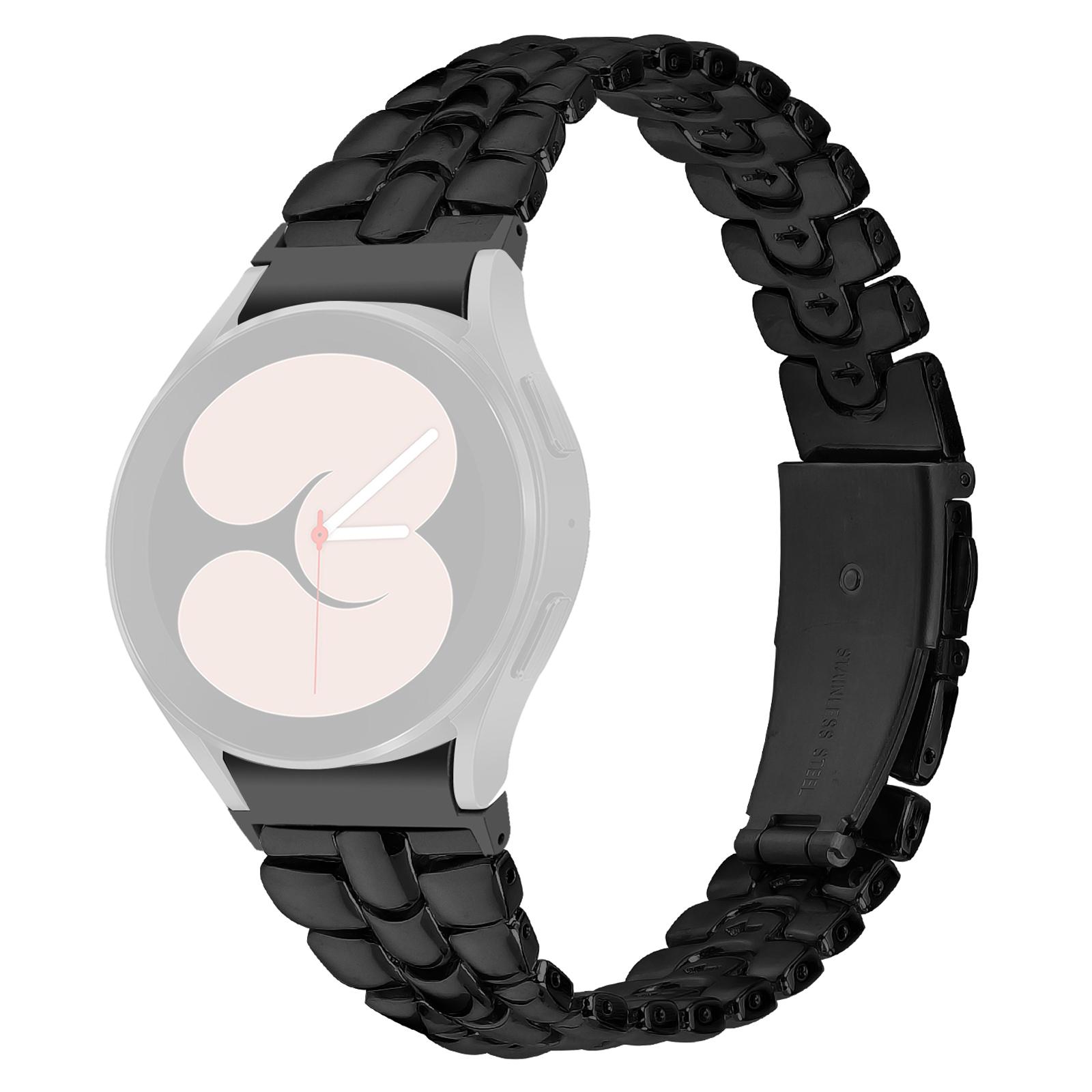 

For Samsung Galaxy Watch FE 40mm/Watch4/Watch4 Active/Watch 5/Watch 5 Active Slim Watch Band Seamless Metal Watch Strap Black