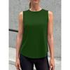 Sleeveless Crew Neck Top for Women Relaxed Fit Lightweight Pullover Blouse with Back Pleat Design for Daily Wear