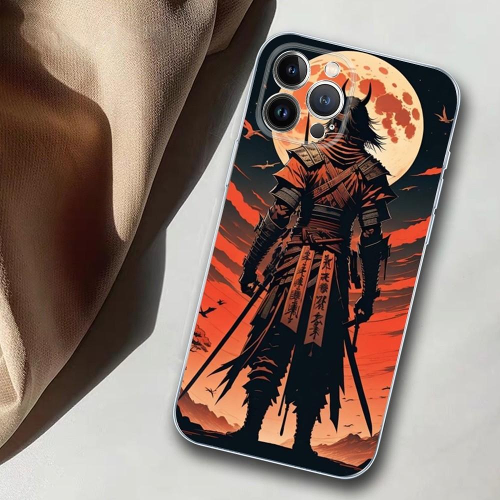 Japanese Warrior Samurai Phone Case For iPhone 14 11 12 13 Mini Pro XS Max Cover 6 7 8 Plus X XR SE 2020 Funda Shell