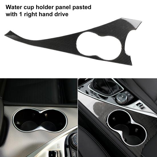 

Water Cup Holder Panel Sticker Well Touch Car Trim Carbon Fiber