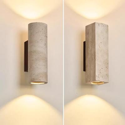 Artistic Wabi-Sabi Yellow Travertine Wall Light for Living Room and Bedroom