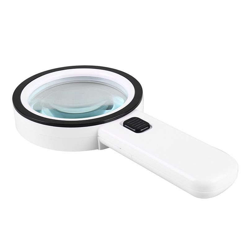 30x Double-Layer Glass LED UV Magnifier for Money, Books, Antiques, Jewelry