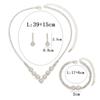 Bracelet Earrings Shining Necklace Wedding Party Rhinestone Jewelry Set  Women