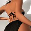 Costume da bagno intero Cikini con cut-out e laccetti laterali, monocolore, da spiaggia, costume da bagno, estate