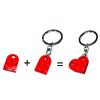 Non-Toxic Moc Bricks Heart Key Chain Plate Modified 2X3 With Hole 3176 Coupling Love Thanksgiving Educational Building Block Lovers Gift