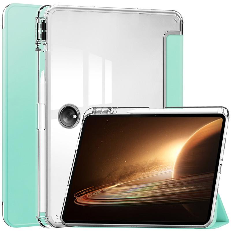 

Шкіряний чохол для OnePlus Pad Case with Pen Holder Luxury Transparent Back Magnetic Smart Folio Cover for One Plus Pad Oppo Pad 2 Tablet 2023 For OnePlus Pad 11.6 м ята зелений колір