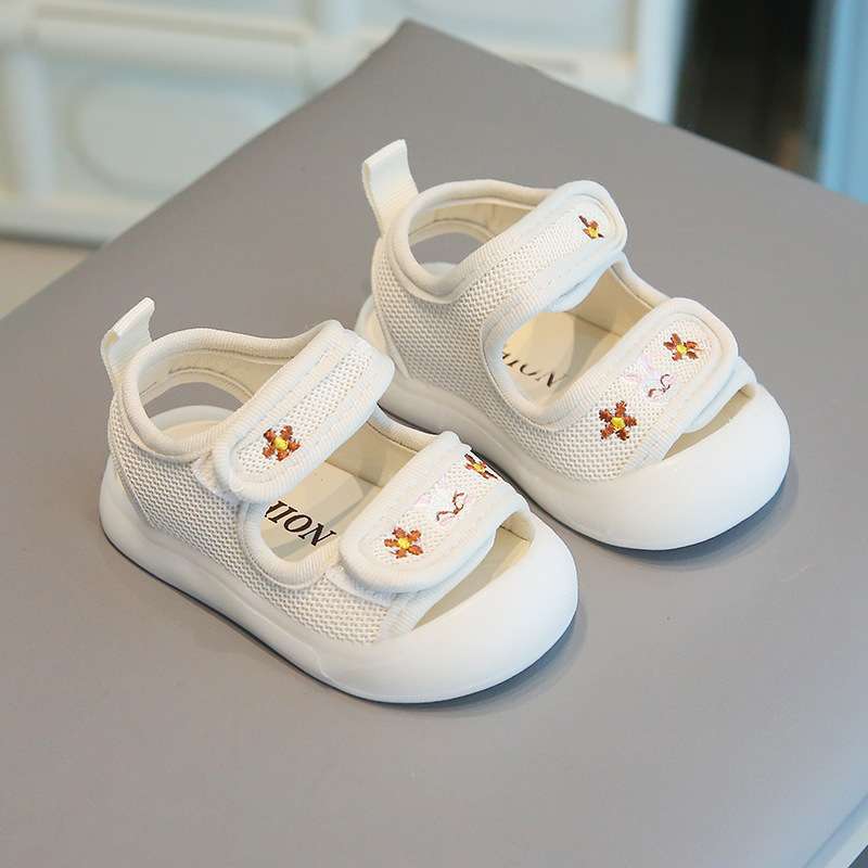 2025 summer baby shoes soft sole children's shoes cute rabbit breathable mesh sandals toddler shoes anti-kick bag head