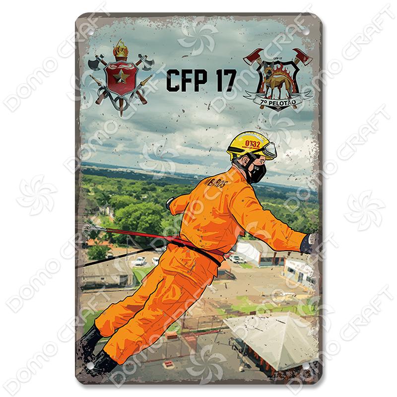 Vintage Fireman Tin Sign Metal Plate Classic Firefighter Movie Metal Poster Wall Decor for Garage Club Hotel Home