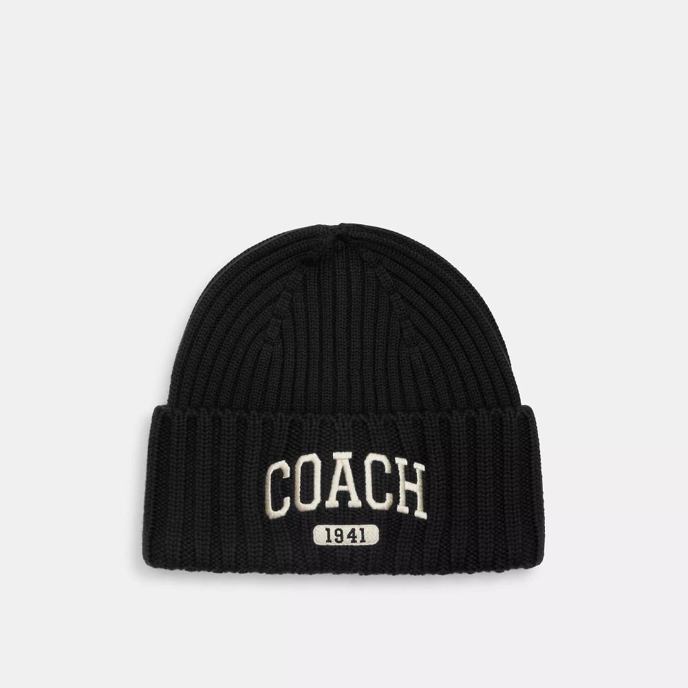 

Coach Coach 1941 Вышитая вязаная шапка черного цвета One Size