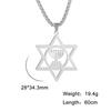 Jewish Menorah Star of David Pendant Necklace for Men Stainless Steel Judaica Faith Hanukkah Lamp Amulet Jewelry Gifts