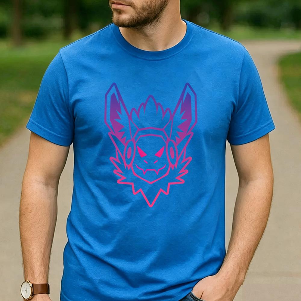 Neon Pink Purple Gradient Protogen Mechanical Furry Fursona T Shirt Unisex 100 Cotton Loose Fit Furry Fan Gift Tops Unisex Tees
