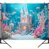 2D Fantasy Underwater Palace Backdrop Mermaid Theme Background Banner