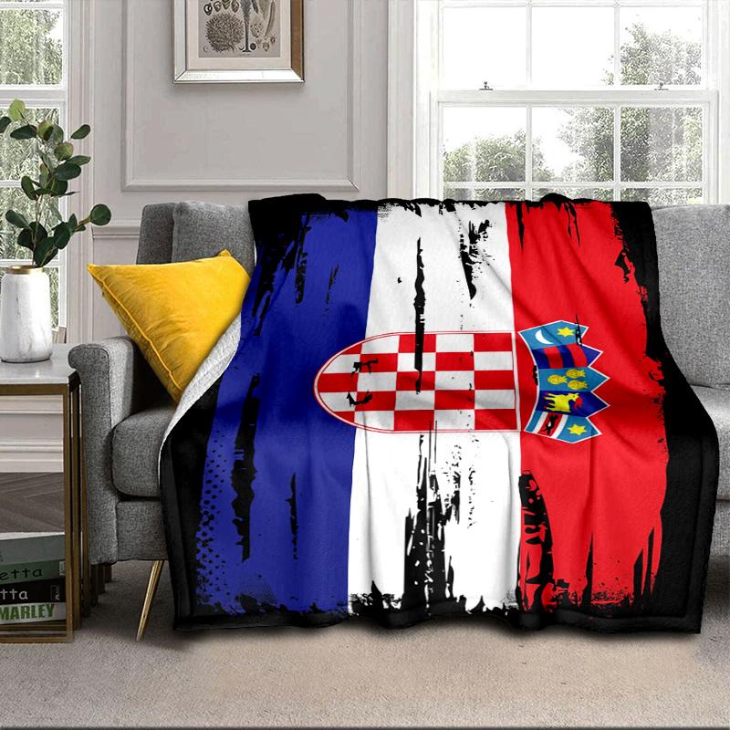 Coperta portatile/morbida per la Fiera del Calcio Croato, coperta da letto, adatta per viaggi, campeggio, soggiorni, uffici, divani, regali per tifosi