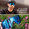 Sports Sunglasses Blue Lenses Prescription Lens Compatible Inner Frame Sunglasses for Black Blue Lenses [Gorix] [UV Protection] Men's / High-Contrast