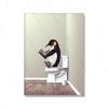 Funny Animals Elephant Giraffe Penguin Playing On Toilet Wall Art Poster Canvas Painting for Bathroom Toilet Nordic Decor Pictur
