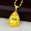 Collier Goutte d'Eau Creuse: Or de Sable Authentique du Vietnam, Chaîne de Clavicule Scintillante Cadeau pour Femmes et Personnes Âgées.