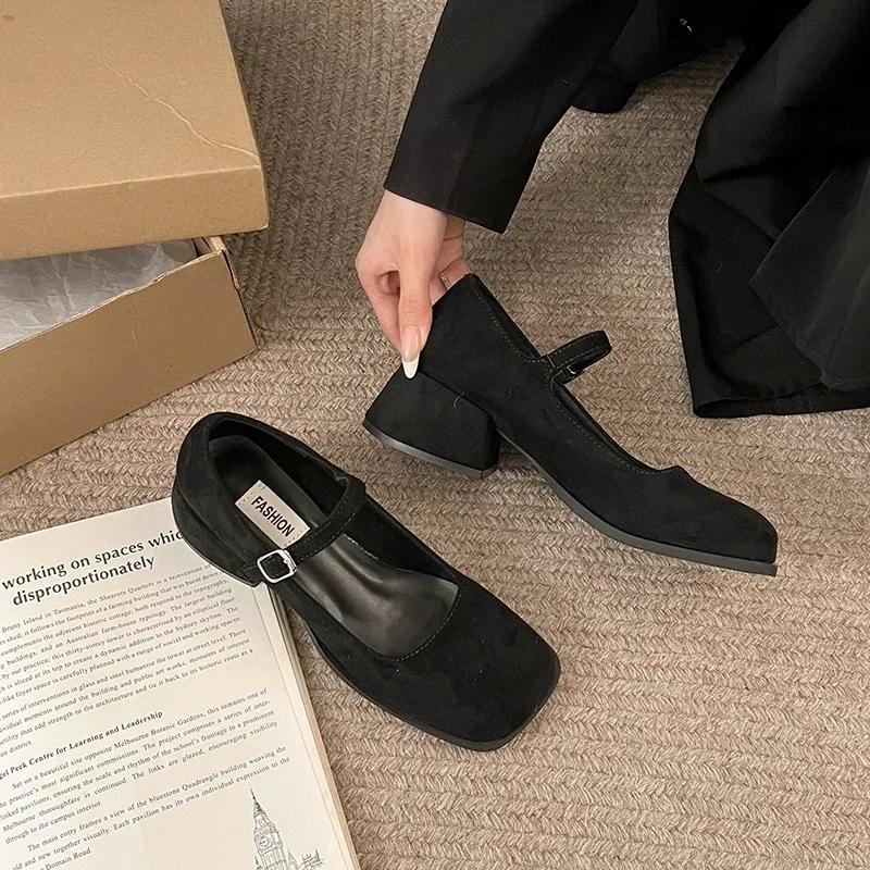 

Весенние дизайнерские туфли Мэри Джейн с леопардовым принтом для женщин, модные туфли на низком толстом каблуке, элегантные вечерние женские туфли Zapatos De Mujer 35 чёрный