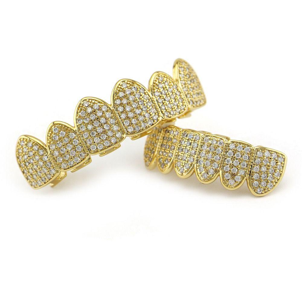 Ober- und Unterkiefer Zähne Grillz Set Abnehmbares Design Zahn Grills Zahnkappen Zahnkrone