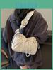 Fashionable Nylon Shoulder Bag With Drawstring Closure And Wrinkled Texture For Girls Day Out