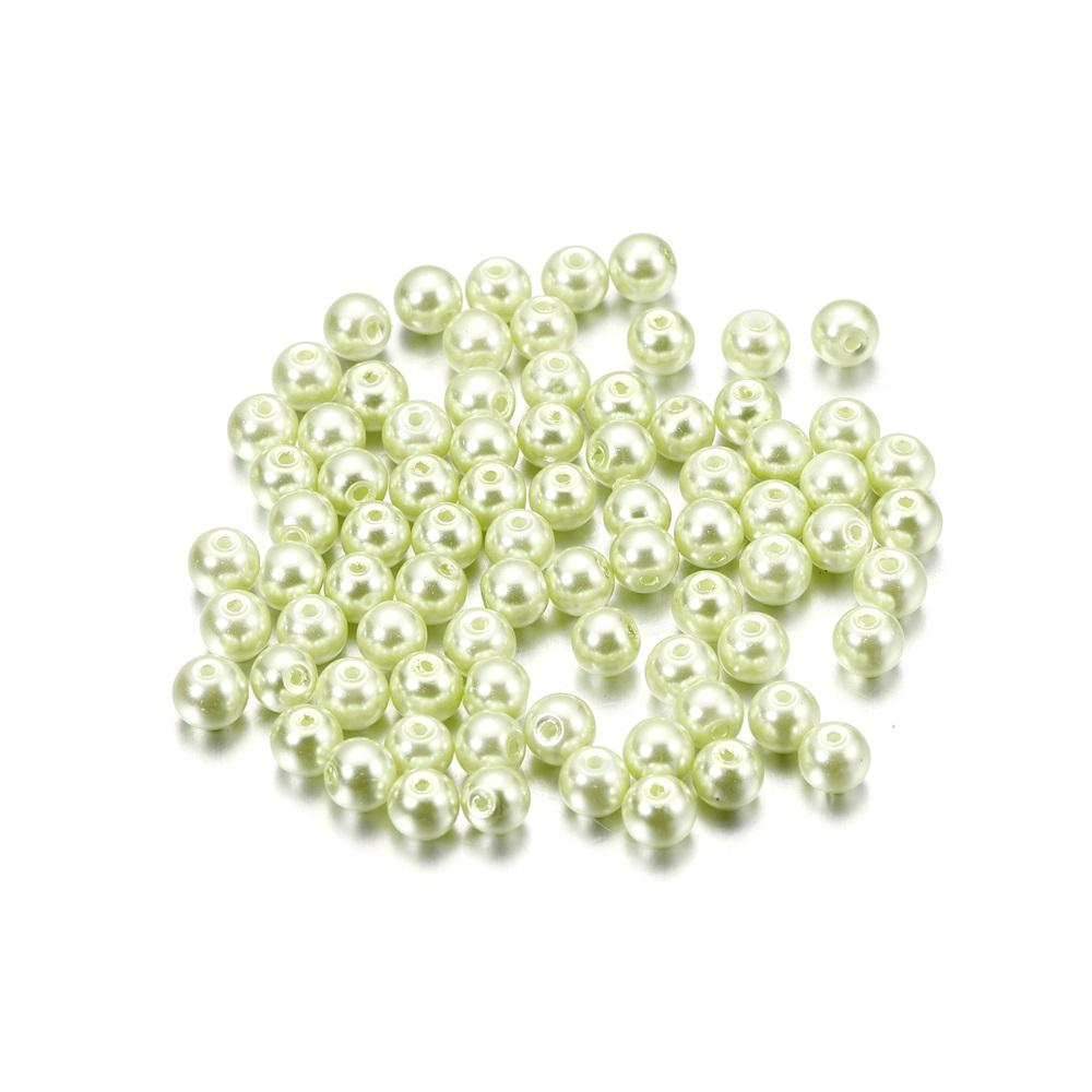 50-100Pcs 4/6/8mm Round Glass Bead Imitation Pearl Beads for DIY Earrings Necklace Jewelry Making Findings Accessories