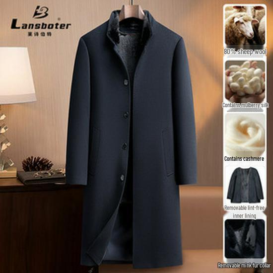 2025 Men's Mid-Length Double-Breasted Wool Cashmere Coat