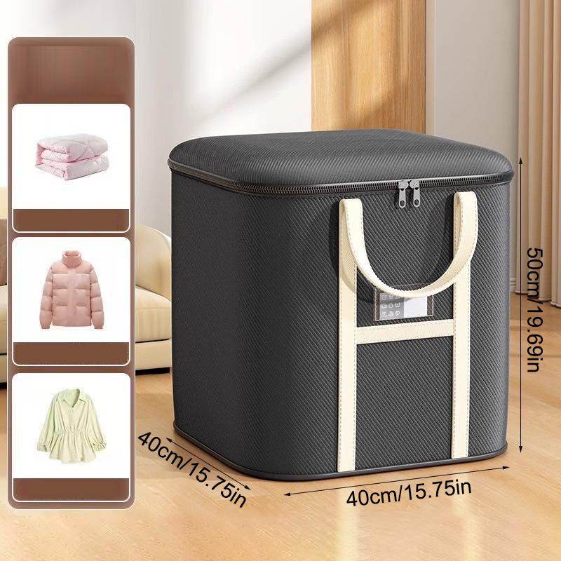 

Storage Bags For Clothes Collapsible Organizers For Blankets, Bedding & Clothes Large Zip Bags With Handles S чорний