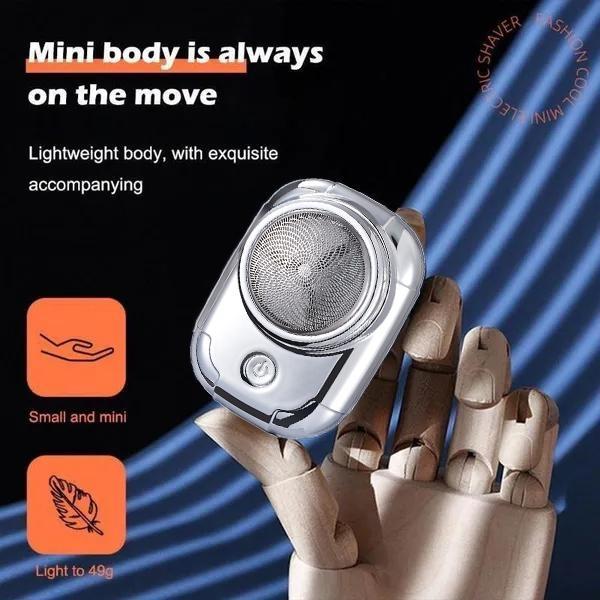 Mini rasoio elettrico ricaricabile tramite USB regolabarba portatile tascabile da uomo