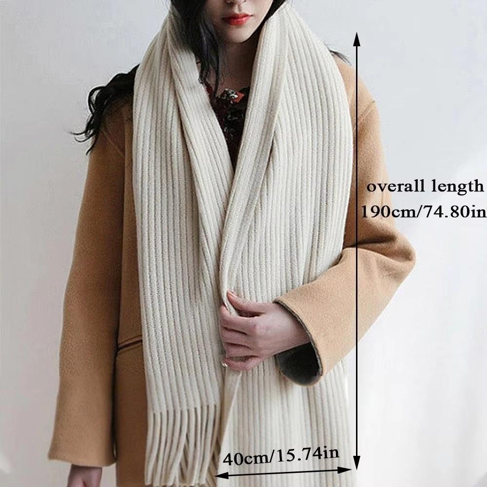 Windproof Thermal Neck Warmer Solid Color Long Scarves Fashion Wrap Shawls For Women