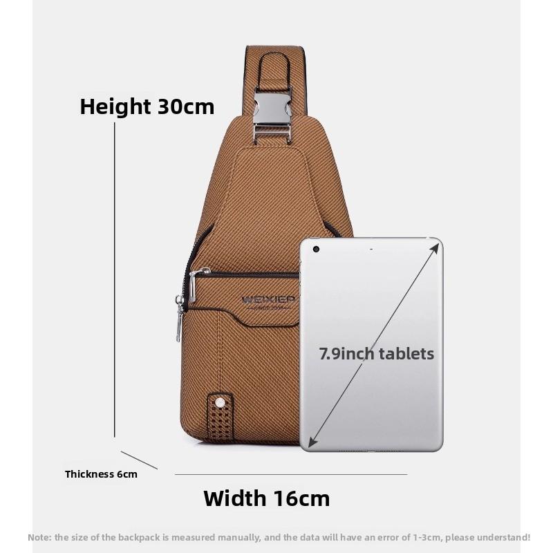 New Men's Fashion Crossbody Bag PU Leather Chest Bag, Handbag,Adjustable Shoulder Strap for Travel & Outdoor Activities