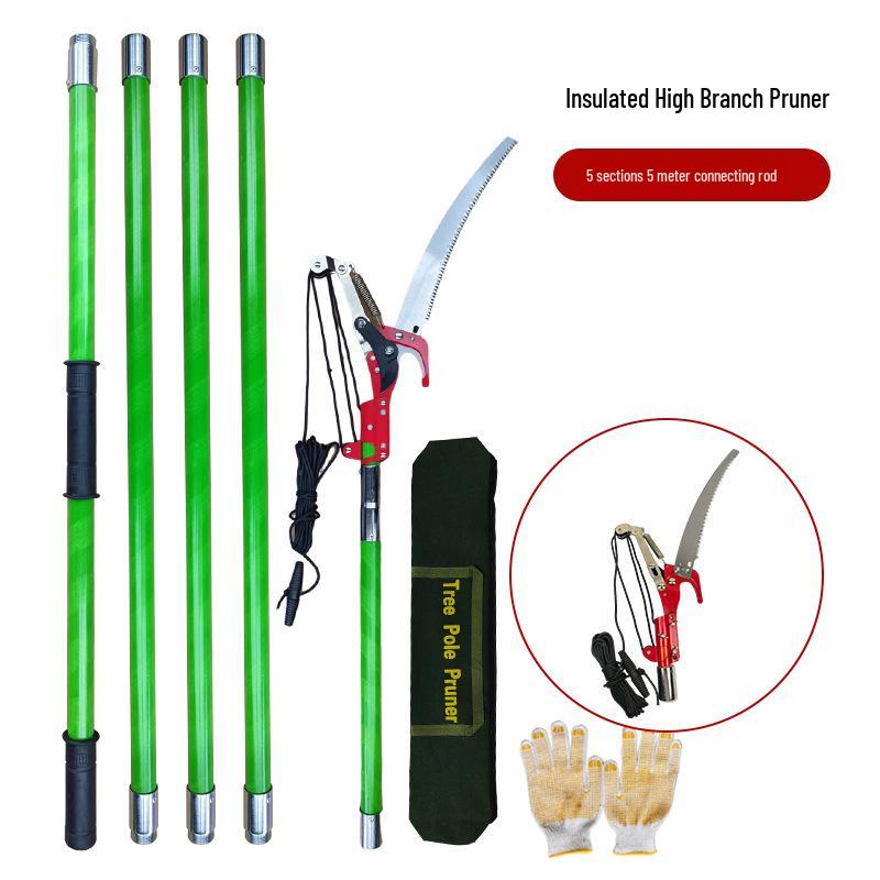 Telescopic Insulated High-Altitude Tree Pruner and Lopper Shears