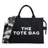 New Women's Bag Canvas Pu Solid Color Letter Tote Bag Simple Casual Large Capacity Handbag Shoulder Bag Women