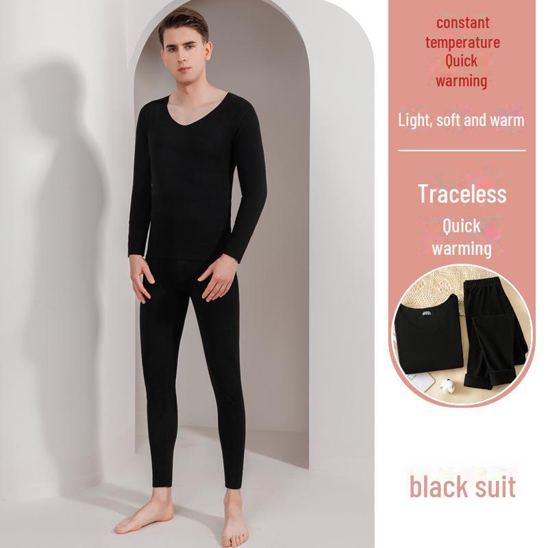 Unisex Double-Sided Thermal Underwear Set: Seamless and Plush for Autumn/Winter
