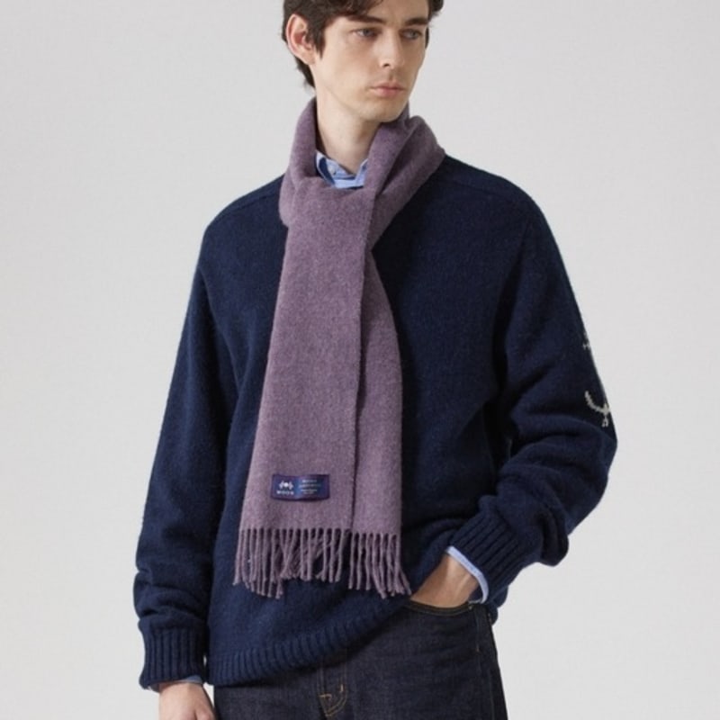 ABRAHAM MOON Merino Wool Muffler 25cm - Lavender