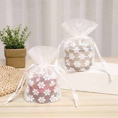 White Drawstring Pocket Gauze Packaging Bag Reusable Gift Bag  Candy Soap